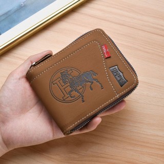 Ví ngắn nam đa chức năng Hộp đựng thẻ đa chức năng có thể gập lại Ví dây kéo dung lượng lớn