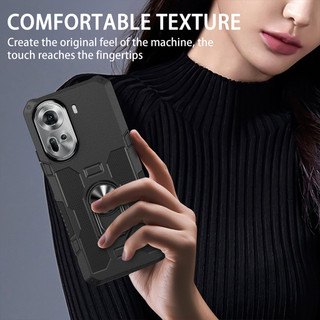 Dành Cho OPPO Reno 11 5G Ốp điện thoại PC Cứng Lưng Mềm TPU Edge Bảo Vệ Camera Nhẫn Giá Đỡ Chân Đế Chống Sốc Mỏng Bao Da