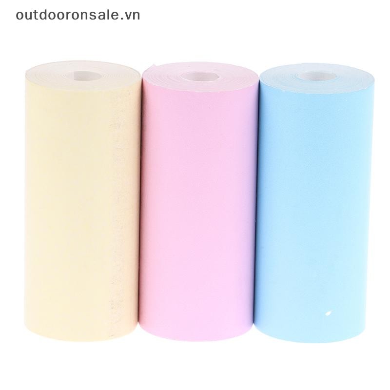 [Outdooronsale] Máy in cầm tay 3 cuộn Giấy in nhãn nhiệt 57x25mm Nhãn dán DIY [VN]