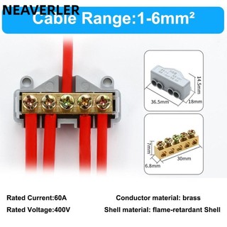 Bộ chia công suất cao NEAVERLER, Khối đầu cuối nhanh bằng đồng thau công suất cao, Đầu nối điện nhỏ gọn Đầu nối dây điện