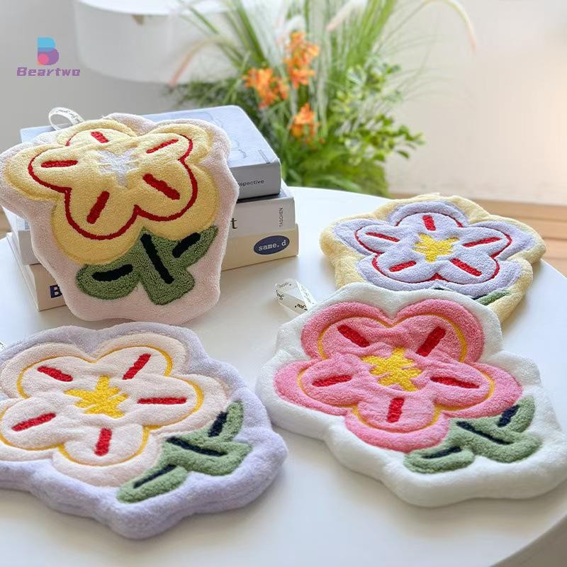 < Beartwo > Khăn tay treo tường dễ thương mới Phòng tắm nhà bếp Khăn nhỏ Phòng tắm thấm hút và không mùi Khăn tay khô nhanh Trang trí nhà cửa đẹp