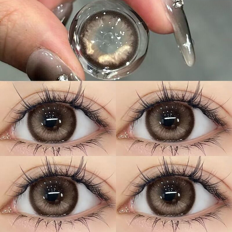 1 cặp (2 chiếc) Ống kính tiếp xúc Black Blue DIA:14.0mm/14.2mm/14.5mm Độ cận thị (0 ~ -6.00) Sử dụng: Ống kính 12 tháng 03