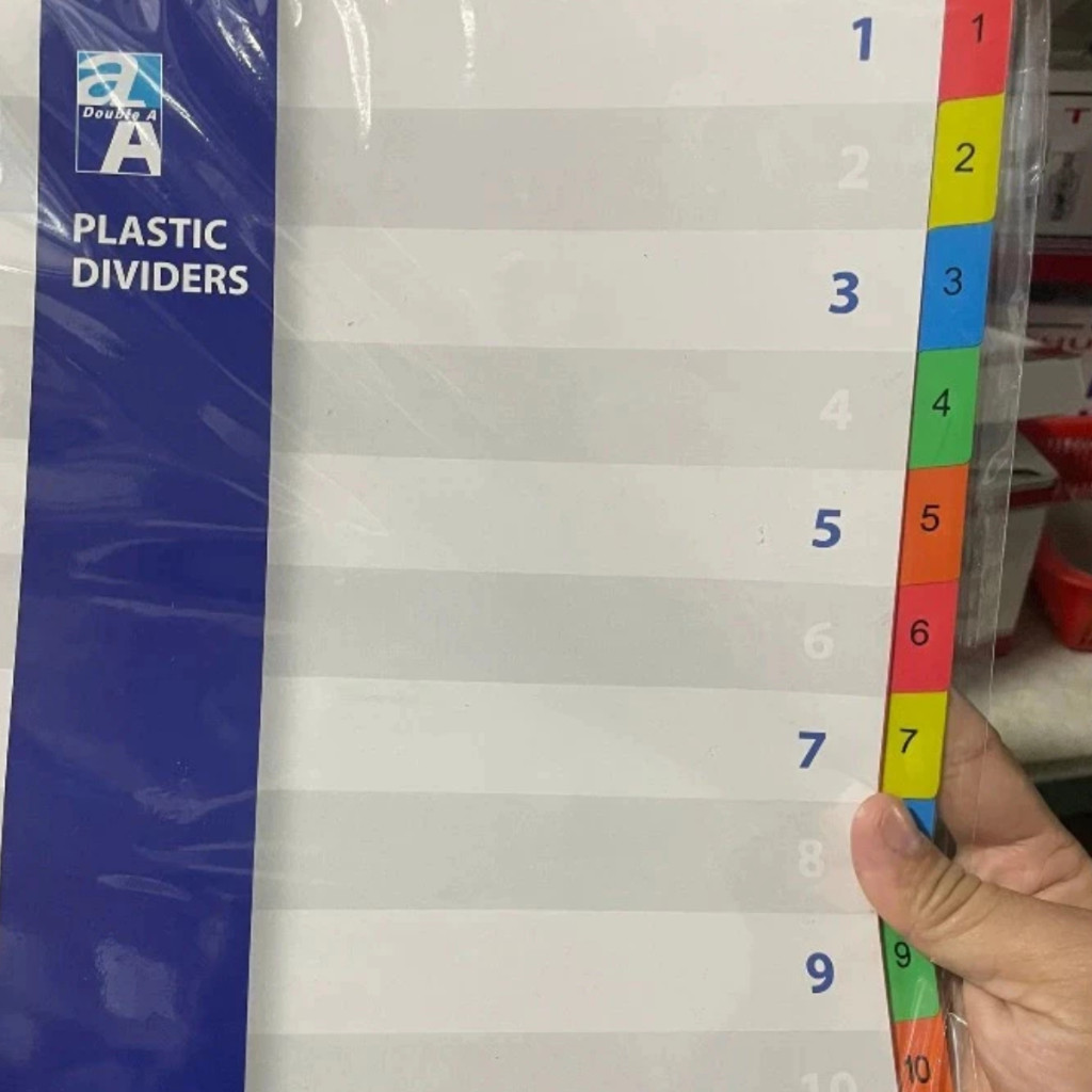 [ 5 XẤP ] Bìa phân trang có lổ, chia trương mực, index bằng nhựa 12 số Double A.