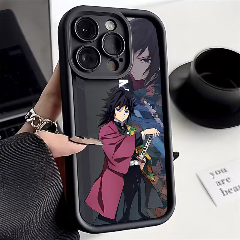 Ốp Lưng Cho Iphone 16 Pro Max 15 14 13 12 11 Pro Max XR 7 8 Plus 12 13 Mini Case Demon Slayer Tokitou Muichirou Anime Chống Sốc Mềm Hợp Thời Trang Silicon Bảo Vệ Camera