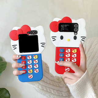 Ốp Điện Thoại Gấp Cho Samsung Galaxy Z Flip6 Flip5 Flip4 Flip3 Silicon Dễ Thương KT Cứng Điện Thoại