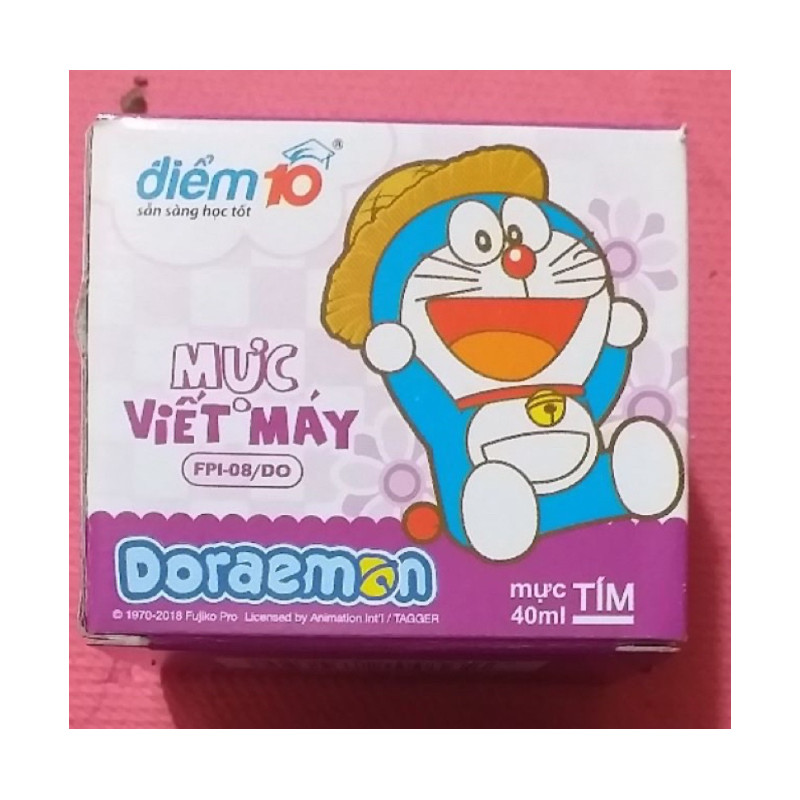 Mực bơm cho bút máy, bút mực Thiên Long Điểm 10 hình Đô Rê Mon màu TÍM