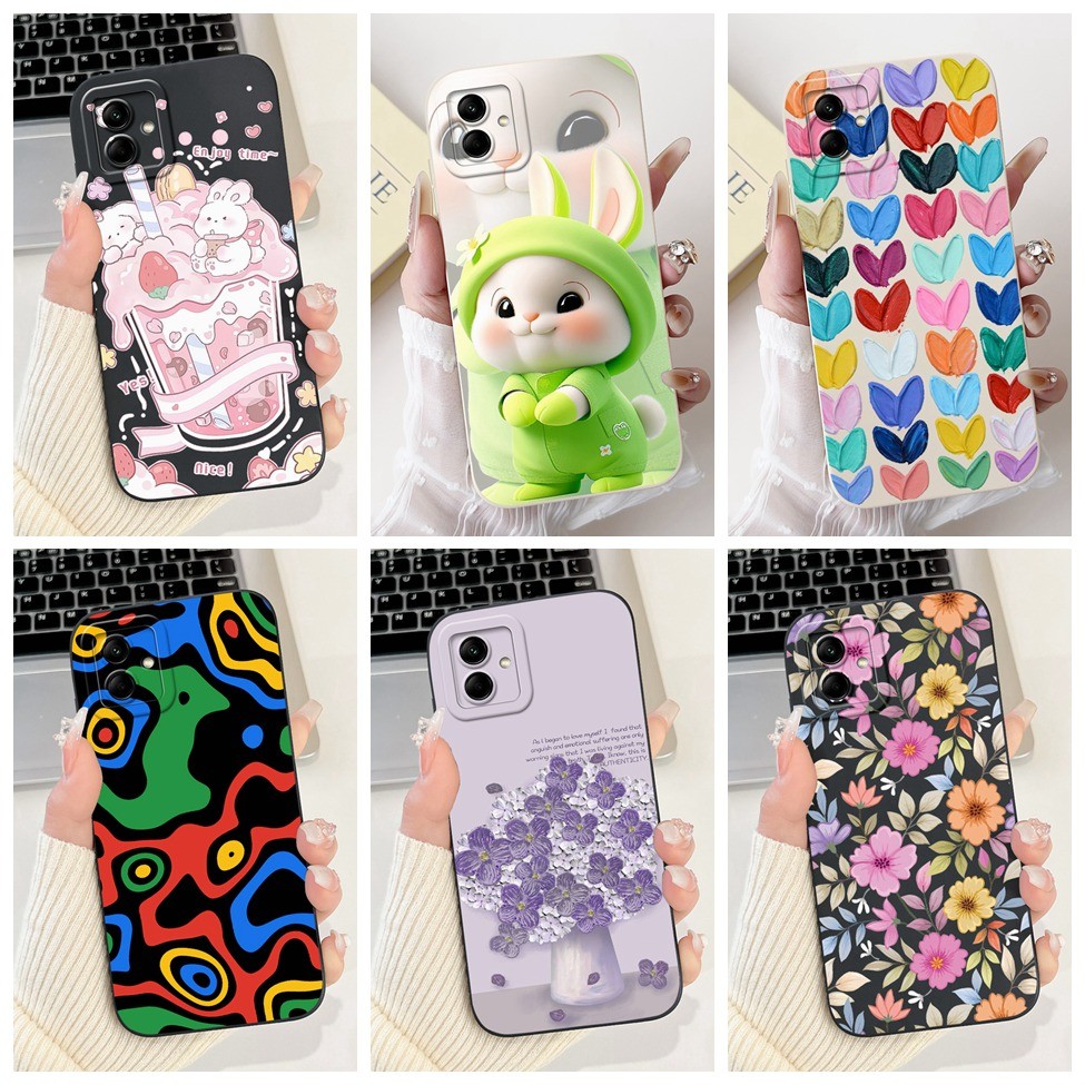 Ốp Cho Samsung A04 A045F A04E A042F Ốp Lưng Điện Thoại Samsung Galaxy A04E Ốp Lưng Chống Sốc Mèo Gấu Trúc Thỏ Thời Trang Hoa Tình Yêu