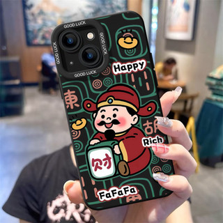 Ốp điện thoại sơn Mahjong God of Wealth cho iPhone16 / 15 / 14 / 13 / MINI / 12 / 11 / Pro MAX / X / XS / XR / 7 / 8 / 6 Vỏ bảo vệ toàn diện bằng silicon lỏng chống sốc và chống rơi