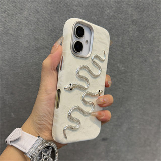 Sang Trọng Họa Tiết Núi Tuyết Stereo Bạc Rắn Ốp lưng iPhone16 15 14 13 12 Pro Max Chống Sốc Bảo Vệ Camera Ốp Lưng Cứng Chống Rơi