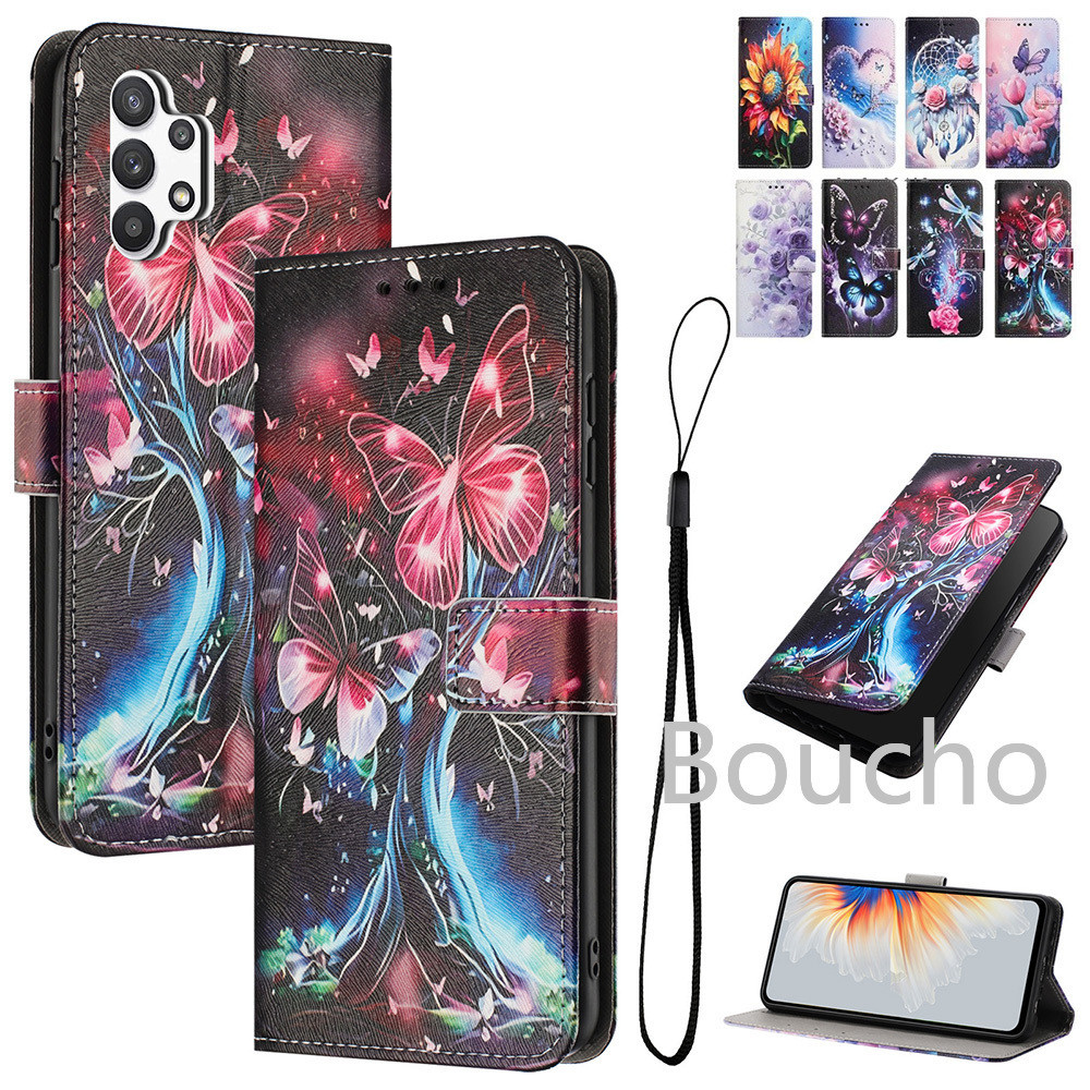 Dành Cho OPPO A3 A3X A5 Pro A18 A38 A40 A40M A58 A59 A60 A78 A79 A80 K12X 4G 5G Flip Cover Ví Da PU Vỏ Điện Thoại Di Động