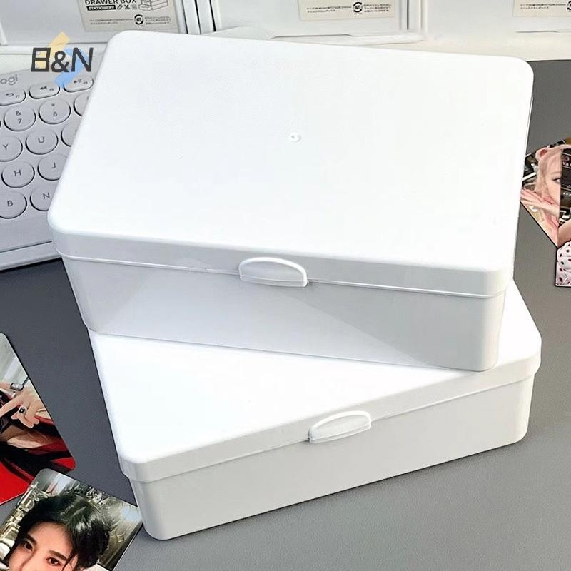 B & N Mới Trong Suốt Nhựa Hộp Bảo Quản Photocards Hộp Bảo Quản Thẻ Nhỏ Để Bàn Tổ Chức Hộp Phân Loại Văn Phòng Phẩm.
