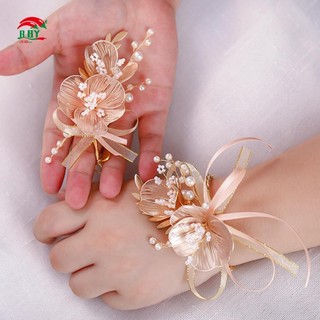 Kẹp tóc đính hạt hoa đồng thủ công phong cách mới cho cô dâu phụ kiện cưới