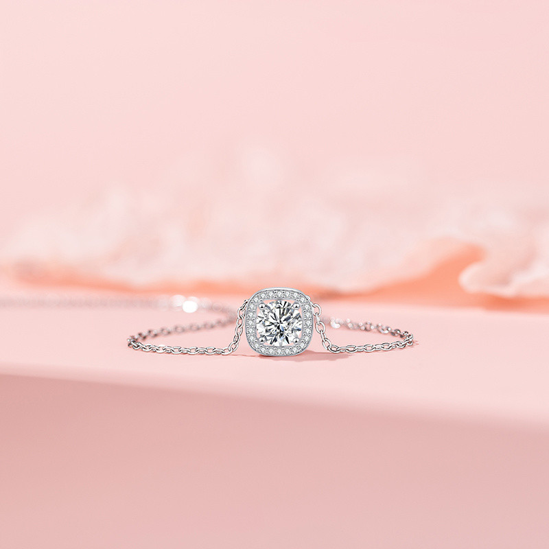 Thời Trang Vuông Zircon Vòng Cổ Thép Titan Không Phai Màu Nữ Mặt Dây Chuyền Độc Đáo Tất Cả Trận Đấu Dây Chuyền Xương Đòn