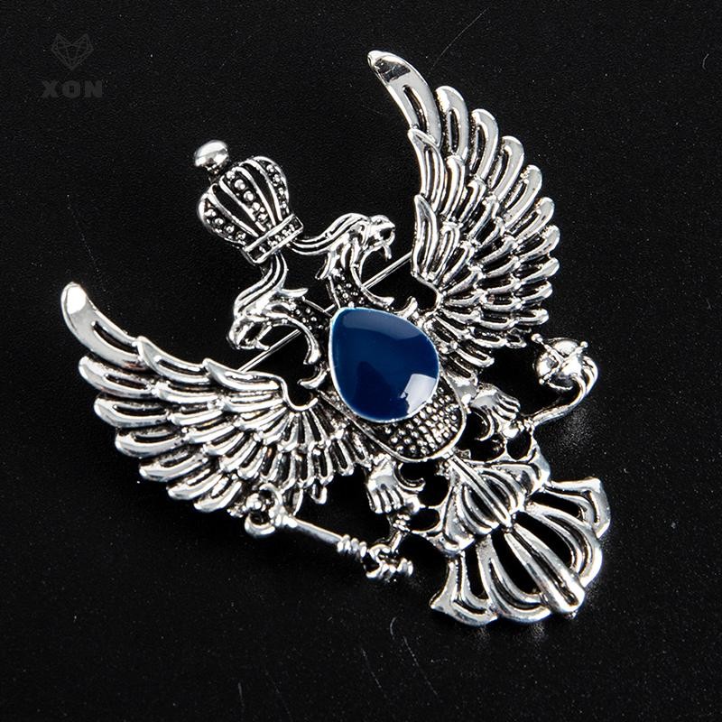 XON Ghim Cài Áo Hình Cánh Đại Bàng / Vương Miện Bằng Kim Loại Kiểu Vintage Cho Nam