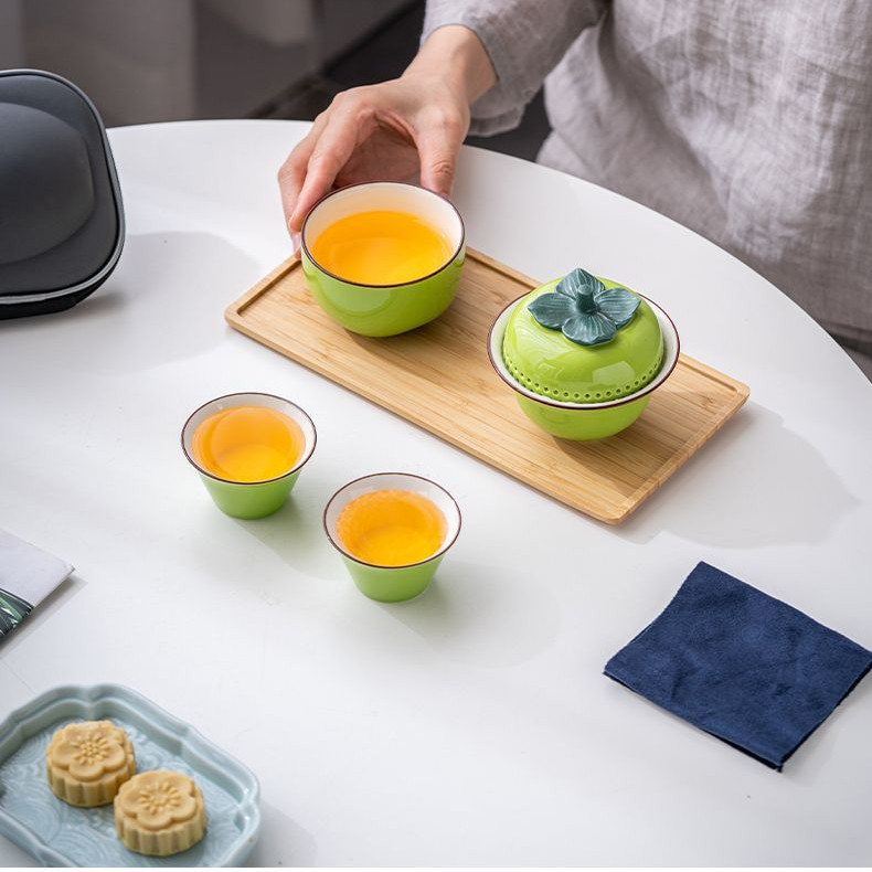 ✨ Bộ Trà May Mắn Mọi Thứ Bộ Nhỏ & Cốc Nhanh Di Động & Bộ Trà Du Lịch & Một Nồi Ba Cốc & Ấm Trà