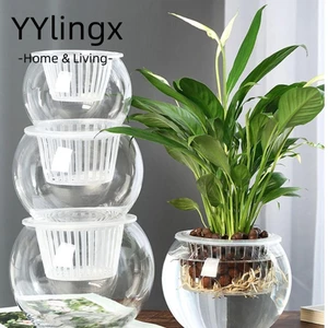 YYLINGX Chậu hoa hấp thụ nước, Đồ dùng làm vườn bằng thủy tinh Chậu hoa hấp thụ nước lười biếng, Chậu trồng thủy canh tự tưới nước chất lượng cao