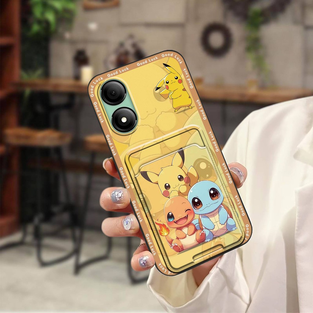 Ốp Mềm Chống Bụi Bẩn Ốp lưng ZTE Blade A33s Túi Đựng Thẻ Graffiti Hoạt Hình Ốp Lưng Chống Bụi TPU Chống Thấm Nước Dễ Thương Bền Tay Thẻ Thiết Kế Thời Trang Vỏ Bảo Vệ