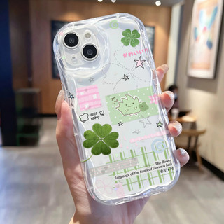 Ốp điện thoại cỏ ba lá dễ thương Ins cho OPPO Reno14 Pro 14F A5 Pro A5X A5i Wave Ốp lưng TPU mềm