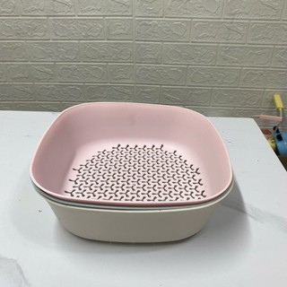 [Giá Xưởng] Bộ 3 Rổ Nhựa Vuông – Đựng Rau Củ Quả, Rau Sống, Nhẹ, Tiện Lợi, Đa Dụng