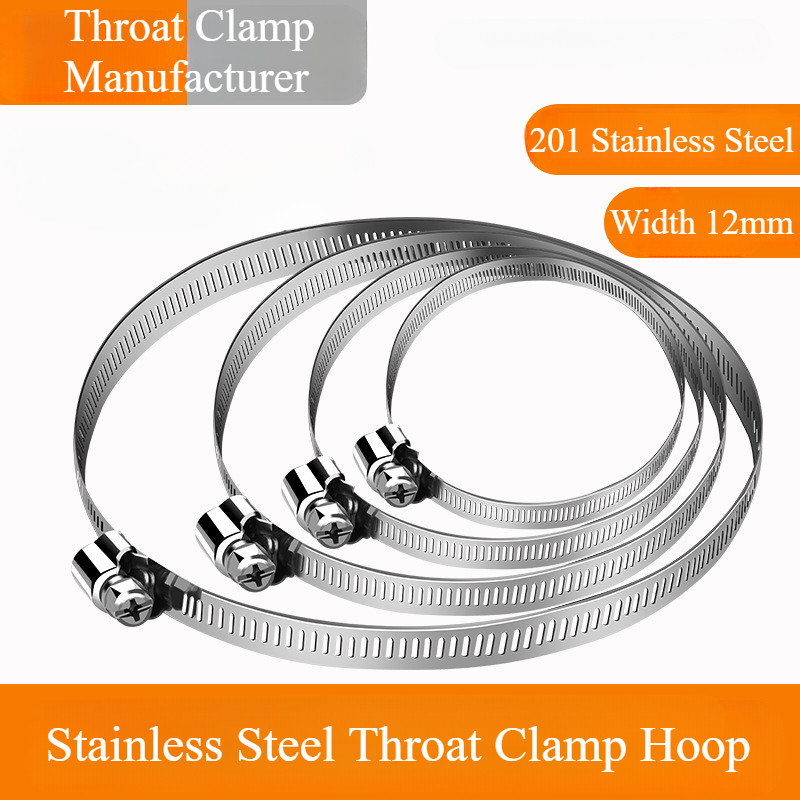 Thép không gỉ Kẹp Vòng Họng Kẹp 12-14 Đường Kính Rộng 10 20 30 40 50cm Giám Sát Dây Cực Vòng Họng Kẹp