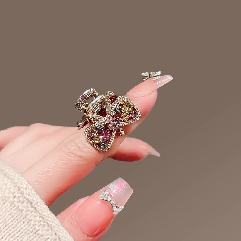 MAUROPOLI [Sẵn Sàng] Nơ Kim Cương Nhấp Nháy Cao Cấp Kẹp Nhỏ Phong Cách Mới Bên Nổ Tóc Top Kẹp Tóc Gãy Kẹp Tóc Nhỏ Sang Trọng