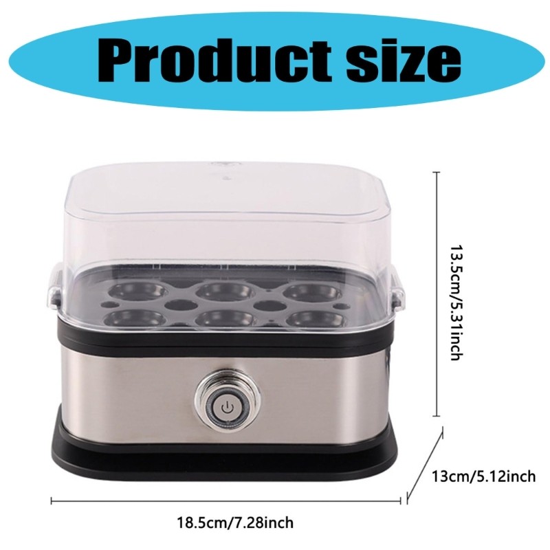 SHI Nồi hơi trứng bằng thép không gỉ 200W Nồi 6 quả trứng Công suất hấp trứng điện