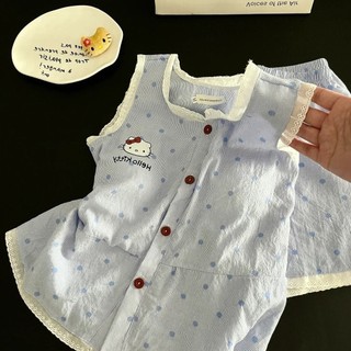 Ren Dễ Thương hellokitty Bộ Đồ Ngủ Nữ Mùa Hè Mới Sling Quần Short Mùa Hè Nhà Quần Áo Phù Hợp Với Mặc Ngoài