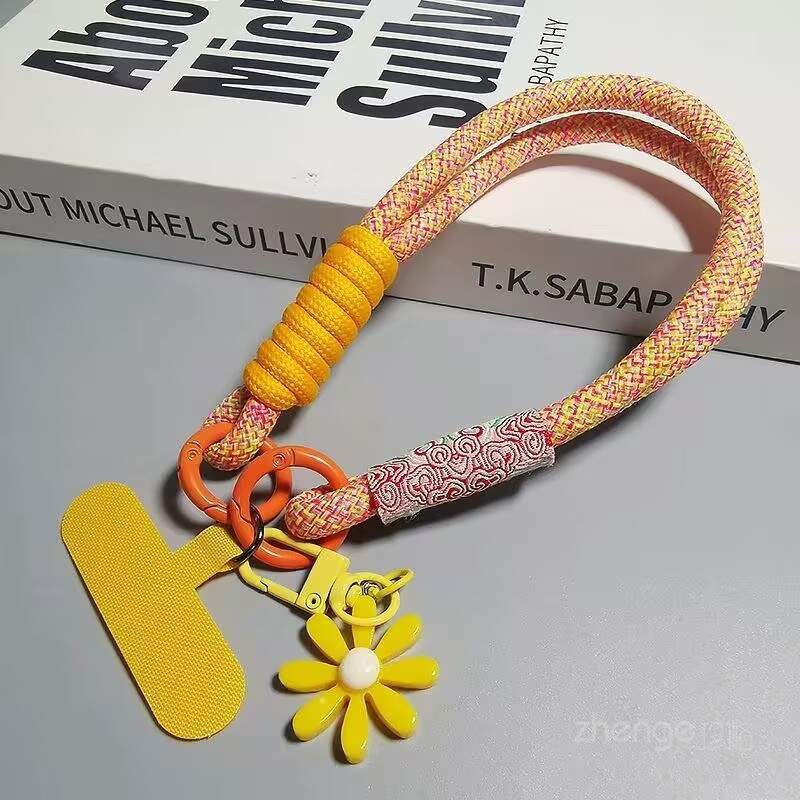 Điện Thoại Di Động Dây Ngắn Retro Cổ Tay Mặt Dây Chuyền Nam Nữ Thể Thao Ngoài Trời Leo Núi Di Động Dây Xích Chìa Khóa Mạnh Mẽ Hợp Thời Trang