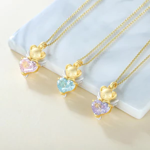 Đa dạng Sakura Ba Chiều Xiaoke Hàng Hóa Vòng Cổ Nữ 2025 Niche Hoạt Hình Tình Yêu Mặt Dây Chuyền