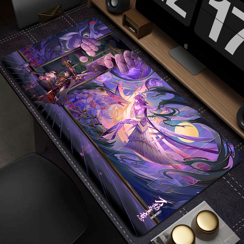 Miếng Lót Chuột Chơi Game Genshin Tác Động Raiden Shogun Xiao Yae Miko Cao Su Trò Chơi Lớn Mousepad 900x400mm Laptop Bàn Lớn Thảm Game Thủ XXL