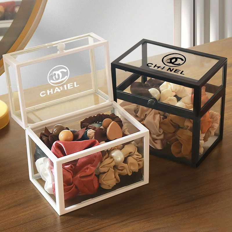Hộp đựng phụ kiện tóc/kẹp tóc trong suốt để bàn, hộp đựng đồ trang sức, tủ quần áo