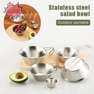 Pnpia 30 / 200 / 400ml Thép không gỉ 304 Sierra Cup Bộ đồ ăn ngoài trời để cắm trại và dã ngoại Bát súp có thể xếp chồng lên nhau Boutique