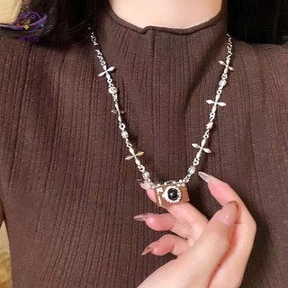 Hftoy Hợp Thời Trang Mới Lạ Mát Camera Mặt Dây Chuyền Vòng Cổ Dành Cho Nữ Bé Gái Niche Hip-Hop Đơn Giản Cá Tính Đa Năng Dây Chuyền Áo Len Quà Tặng ~