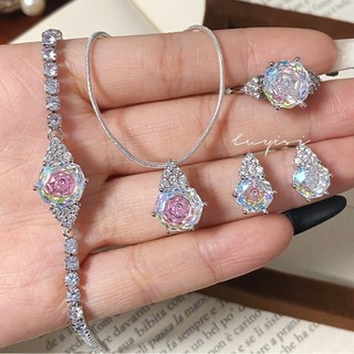 Châu Âu Mỹ ins Phong Cách Mới Hình Bát Giác Thiên Niên Kỷ Hoa Hồng Cắt Nhiều Màu Sắc Kho Báu Phù Hợp Với Nữ