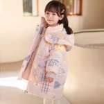 Mùa Đông Phong Cách Mới-Trẻ Trung Dài Xuống Áo Khoác Đệm Phiên Bản Hàn Quốc Bé Gái Rời Có Mũ Trùm Đầu Ấm Áp Áo Khoác — ảnh 1
