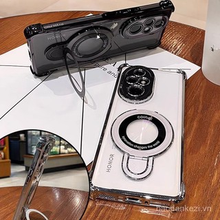 Ốp có giá đỡ nam châm sang trọng Ốp bảo vệ ống kính máy ảnh Honor 200 200 Pro Chống Sốc Tương thích với vỏ điện thoại sạc không dây