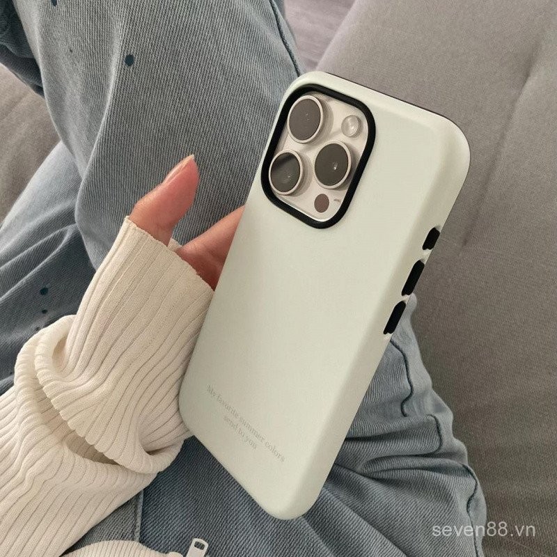 Ốp điện thoại dùng cho iPhone Hàn Quốc ins16/15/14promax Ốp cứng 2 trong 1 13Pro/12mini/11 xsmax/xr thích hợp 7/8Plus