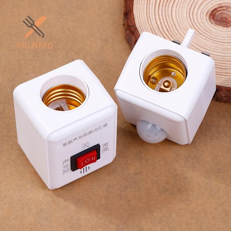 Rrlnmd Cắm Tường Hồng Ngoại Cảm Biến Cơ Thể Con Người Giá Đỡ Đèn E27 Cổng Vít Đèn LED Ổ Cắm Giá Đỡ Bộ Chuyển Đổi Cho Bóng Đèn Đèn MỚI