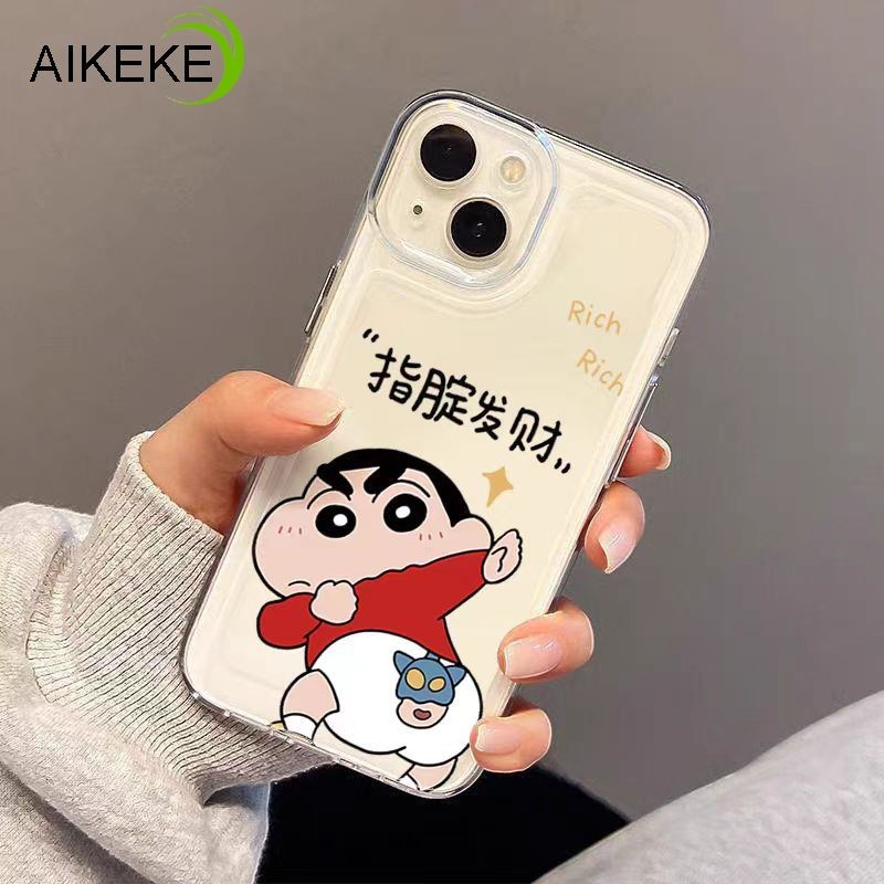 Crayon Shin-chan Vỏ Cho Xiaomi Mi 11 11T 10 Pro 10T Lite Ultra 10S 9 Civi 3 2 1S Mix 4 Cho Poco F5 F4 F3 X4 GT X2 M2 Ốp Lưng Năm Mới Làm Giàu Trong Suốt Bìa Mềm