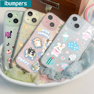 ibumpers Ốp Lưng iPhone Dễ Thương Hoạt Hình Chó Con Họa Tiết Ốp Điện Thoại Trong Suốt TPU Silicon Mềm Chống Sốc Cho Iphone 16 15 14 12 13 11 Pro Max IP 7 8 Plus X XS XR