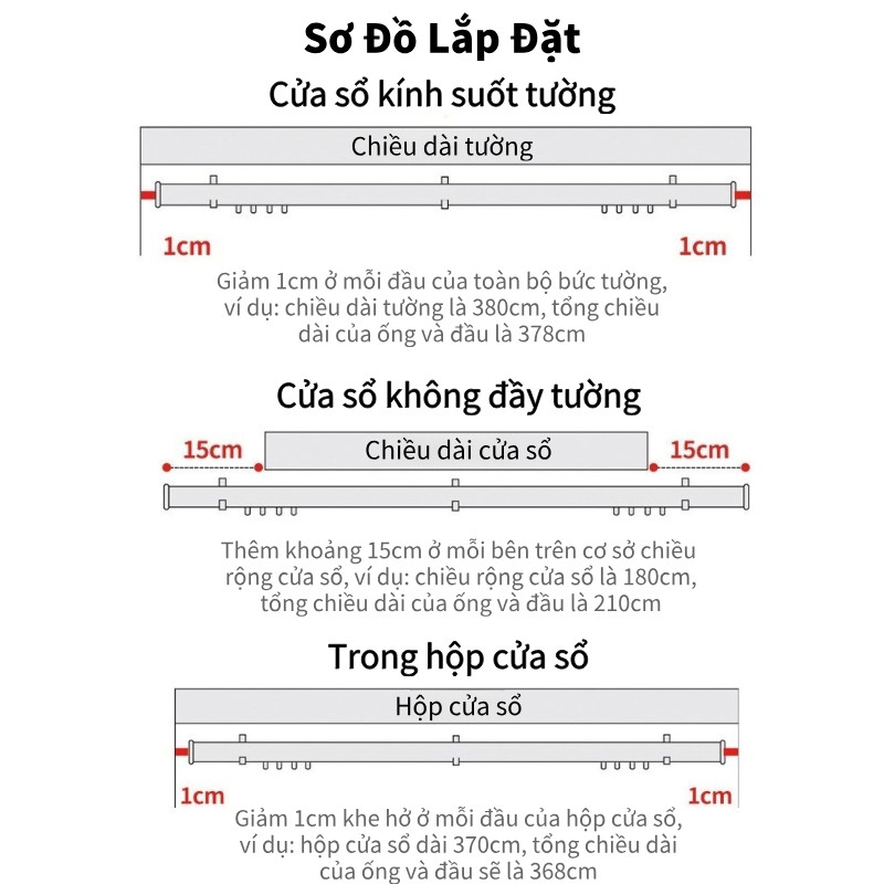 Thanh Treo Rèm Yên Tĩnh Bền Thanh Treo Rèm Không Cần Khoan Dễ Lắp Đặt