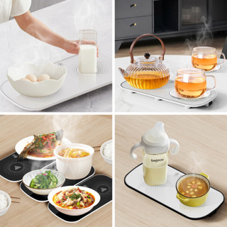 Đế Hâm Nóng Đồ Ăn nhanh chóng kèm đế điện dụng, Khay Hâm Nóng Thức Ăn Mặt Kính Cường Lực Chắc Chắn