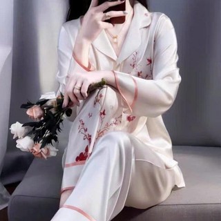Đồ Bộ Nữ Pijama Bộ Lụa latin Tay Dài cổ sơ mi HHGBJH110 GG FF RRSSNN NN1 CC