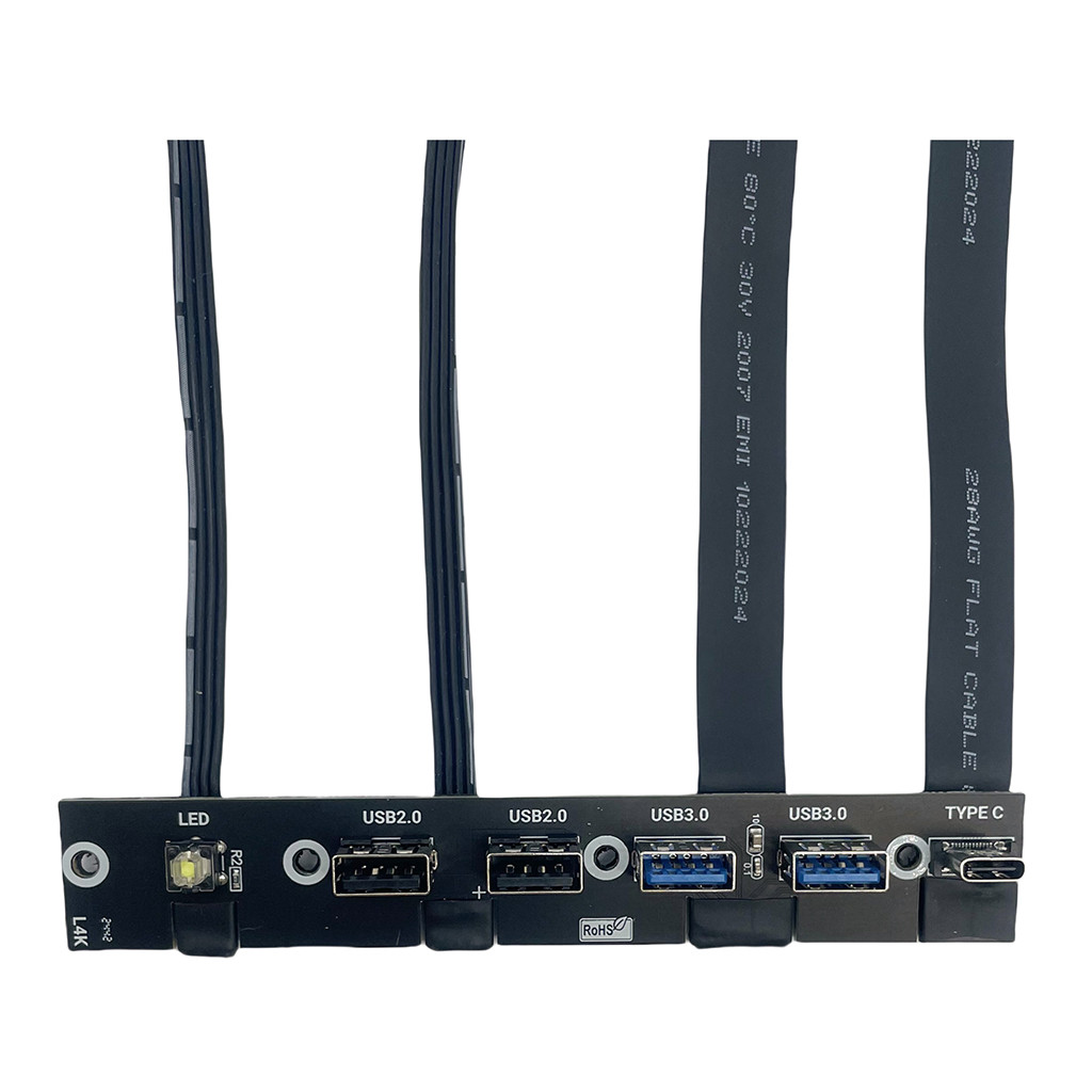 Jmt USB 3.0 Bảng điều khiển phía trước Hub IO Panel USB3.0 + USB2.0 + Type-C 20G + Công tắc LED cho vỏ PC Khung máy tính để bàn