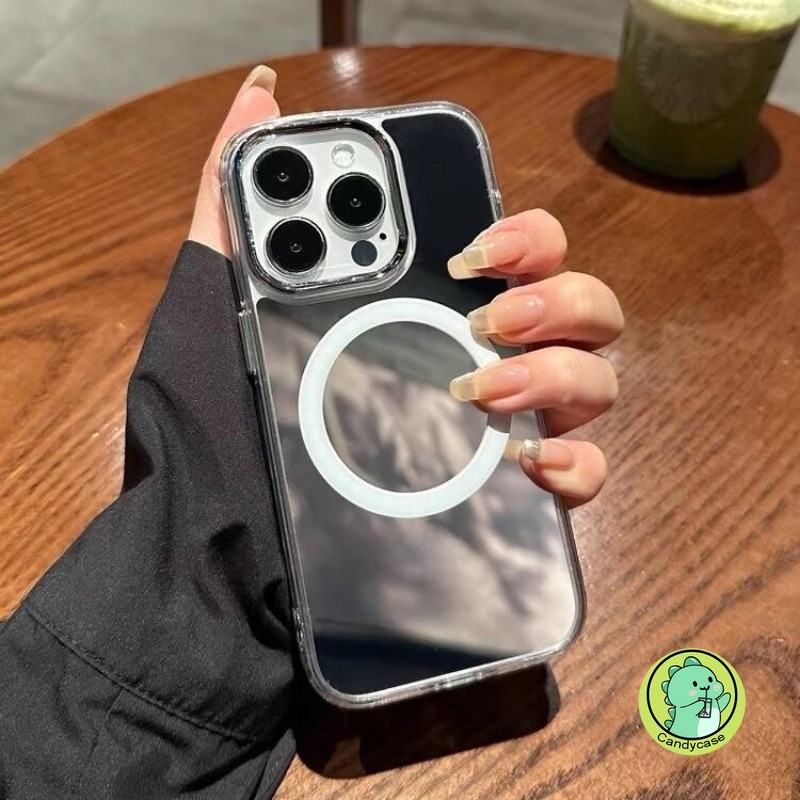 Ốp Gương Từ Tính Cho iPhone 16 Pro Max 16 15 14 Plus 13 12 11 Pro Max XR XS Max X 8 7 6 6s Plus SE 2022 2020 Ốp lưng Sạc Không Dây Trang Điểm Mềm Mại Dễ Thương