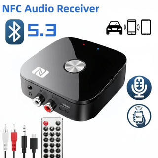Nfc Bluetooth 5.3 Bộ Thu Âm Thanh 3.5 Mm AUX R / L RCA Stereo Lossless HIFI Âm Nhạc Bộ Chuyển Đổi Không Dây USB U-Disk Chơi Điều Khiển Từ Xa Cho Xe Ô Tô Bộ Khuếch Đại Loa