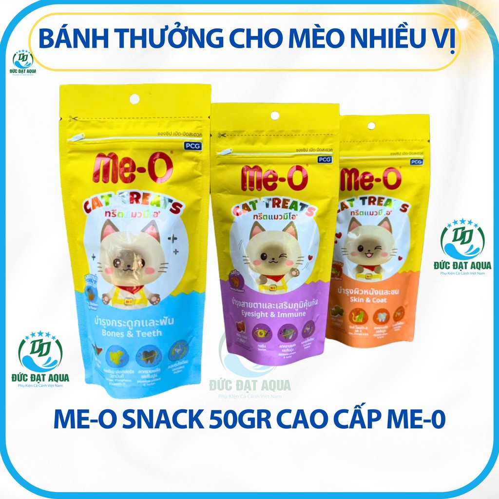 Bánh Thưởng Cho Mèo Nhiều Vị - Me-O Snack 50gr Hương vị thơm ngon & giòn tan.- Cải thiện thị giác 8