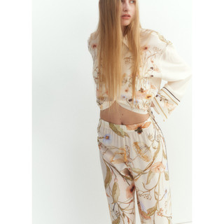 Áo Sơ mi Zara made in Morocco họa tiết in hoa lá cành nhẹ nhàng và quần cùng bộ