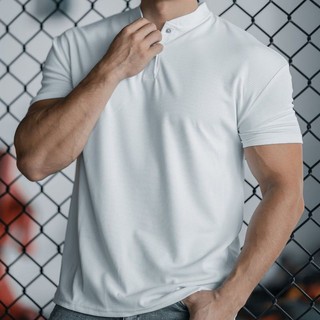 Áo sơ mi Polo thể hình cổ Henley khô nhanh thoáng khí mùa hè dành cho nam