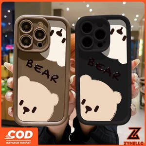 Ốp lưng cho OPPO A6X A6 A6 PRO A5i A5X A5 5G A3 A3X A18 A17 A60 A38 A79 A3 Pro A57 A77S A58 A7 A5S A12 F9 Pro A78 A17K Ốp điện thoại TPU chống sốc hình gấu nâu hoạt hình dễ thương